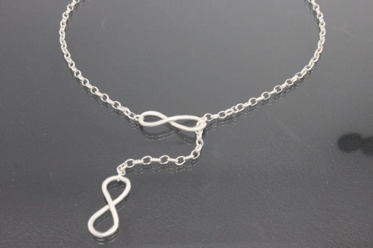 aLEm Collier Infinity Unendlichkeitssymbol 925/- Silber versilbert