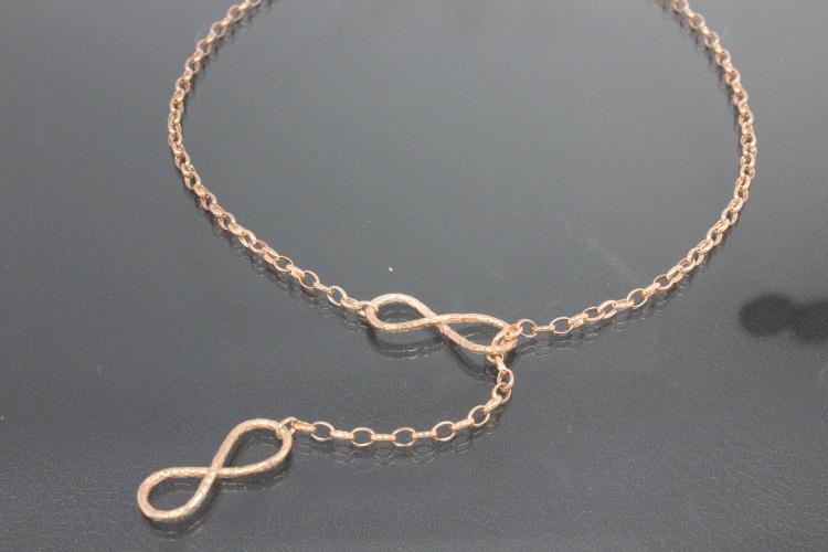 aLEm Necklace Infinity hammered 925/- Silver rosé gold plated