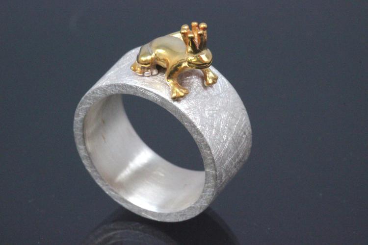 aLEm Ring Golden Mantella by alain LE mondial 925/- Silver and partially gold plated