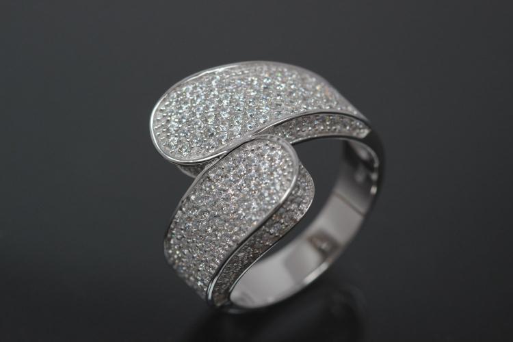 aLEm Ring Leuchtende Schilfblüten - Lighting Reed Blossoms 925/- Silber rhodiniert mit weißen Zirkonia