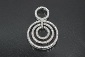 aLEm Pendant Fire Circle with Zirconia 925/- Silver rhodium plated,