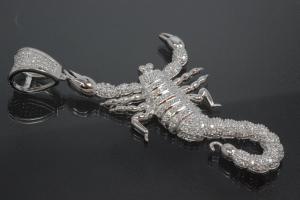 aLEm Anhänger Skorpion mit Zirkonia 925/- Silber rhodiniert,