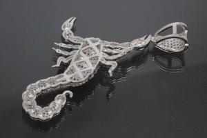 aLEm Pendant Scorpion with Zirconia 925/- Silver rhodium plated,