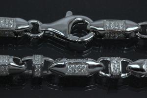 aLEm Winner Chain in Artussytyle with Clasp 925/- Silver rhodium plated,