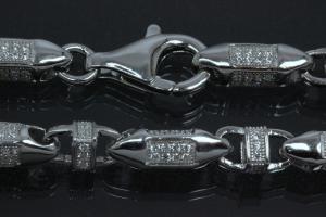 aLEm Collier, Siegerkette im Artusstyle mit Karabiner 925/- Silber rhodiniert,