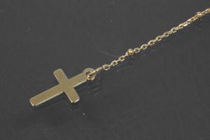 aLEm Lifestyle - chain with cross and medal 925/- silver gold plated with spring ring