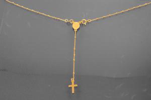 aLEm Lifestyle - Kette mit Kreuz und Medaille 925/- Silber vergoldet mit Federringverschluß