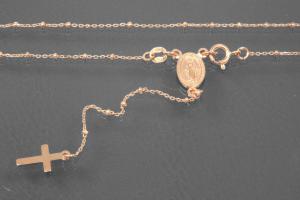 aLEm Lifestyle - chain with cross and medal 925/- silver rosé gold plated with spring ring