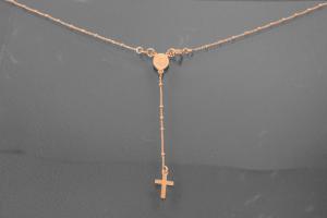 aLEm Lifestyle - Kette mit Kreuz und Medaille 925/- Silber rosé vergoldet mit Federringverschluß