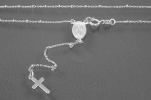 aLEm Lifestyle - chain with cross and medal 925/- silver rhodium plated with spring ring