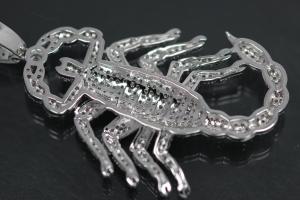 aLEm Pendant Scorpion 925/- Silver rhodium plated with white Zirconia,