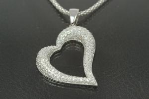 aLEm Anhänger Herz der Seele Heart of Soul mit Zirkonia 925/- Silber rhodiniert,