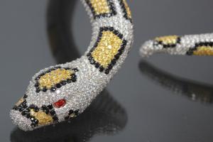 aLEm necklace Snake Tigerpython 925/- Silver rhodium plated,body approx. Size Ø 8-16mm, head 40 x 24mm, inside neck size approx. 50cm length
