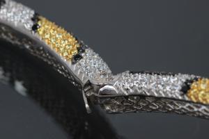 aLEm necklace Snake Tigerpython 925/- Silver rhodium plated,body approx. Size Ø 8-16mm, head 40 x 24mm, inside neck size approx. 50cm length