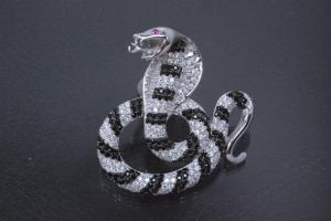 aLEm Pendant Snake Cobra 925/- Silver rhodium plated,