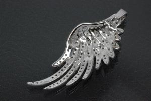 aLEm Pendant Angel Wing 925/- Silver rhodium plated,
