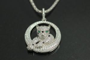 aLEm Pendant Gepard 925/- Silver rhodium plated