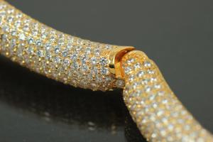 aLEm necklace Snake White Mamba 925/- Silver gold plated,body approx. Size Ø 8-16mm, head 40 x 24mm, inside neck size approx. 50cm length