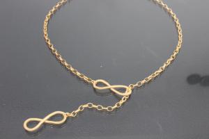 aLEm Necklace Infinity 925/- Silver gold plated