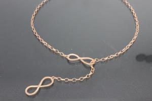 aLEm Necklace Infinity 925/- Silver rosé gold plated