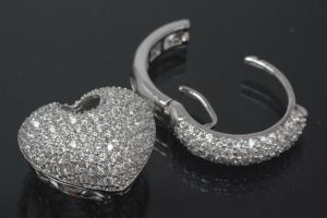 aLEm Klappcreole Heart of Love 925/- Silber rhodiniert, ca.Maße H 27,0mm incl. Klappcreole, B 16,9mm, MS 10,0mm,