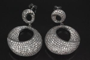 aLEm Ear post Glamour Halfmoon 925/- Silver rhodium plated with Cubic Zirconia,approx size high 42,0mm, wide 27mm, thickness 9,0mm,  length post 10,0mm, outside Ø0,8mm,