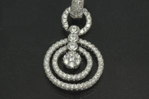 aLEm Ohrhänger mit Klappbügel Glittering Circles 925/- Silber rhodiniert, ca.Maße H 38,5mm incl. Brisur, B 16,0mm, MS 2,3mm,