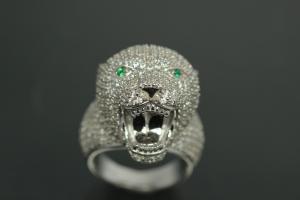 aLEm Ring Brüllender Puma - Wild Roaring Cougar 925/- Silber rhodiniert