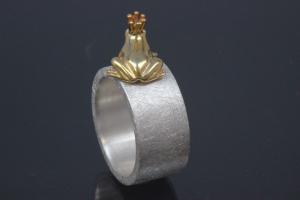 aLEm Ring Goldfröschchen by alain LE mondial 925/- Silber mit Teilvergoldung