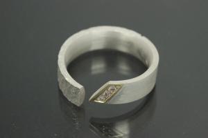 aLEm Ring, Spring Dream mit gesamt 0,06 ct Brillant w/si, 925/- Silber mit 585/- Gelbgoldeinlage,