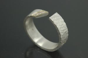 aLEm Ring, Spring Dream mit gesamt 0,06 ct Brillant w/si, 925/- Silber mit 585/- Gelbgoldeinlage,