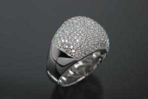 aLEm Ring Breites Funkeln - Broad Sparkles 925/- Silber rhodiniert mit weißen Zirkonia