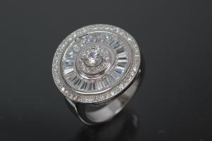 aLEm Ring Global World Circle  mit weißen Zirkonia 925/- Silber rhodiniert