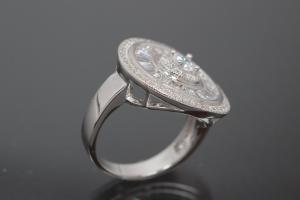 aLEm Ring Global World Circle  mit weißen Zirkonia 925/- Silber rhodiniert