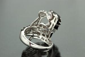 aLEm Ring Schwarzer Puma - Black Cougar 925/- Silber teilrhodiniert / teilemailliert (Emailleersatz)