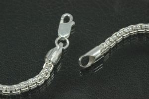 Doppelte Prinzenkette 925/- Silber massiv ca. Ø3,10mm mit Karabinerverschluss