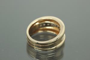 aLEm Brillantring 585GG mit 11x Brillant gesamt ca. 0,15ct W/si, Weite 53,5