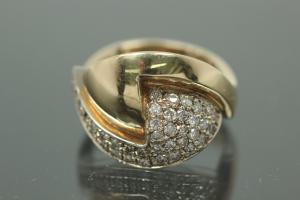 aLEm Juwelenring 585/- Gelbgold-Weißgold mit 42x Brillant gesamt ca. 0,61ct W/si, Weite 54