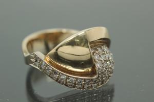 aLEm Juwelenring 585/- Gelbgold-Weißgold mit 42x Brillant gesamt ca. 0,61ct W/si, Weite 54