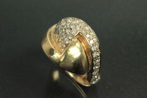 aLEm Juwelenring 585/- Gelbgold-Weißgold mit 42x Brillant gesamt ca. 0,61ct W/si, Weite 54