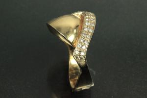 aLEm Juwelenring 585/- Gelbgold-Weißgold mit 42x Brillant gesamt ca. 0,61ct W/si, Weite 54