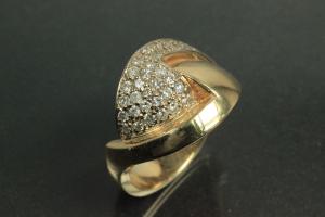 aLEm Juwelenring 585/- Gelbgold-Weißgold mit 42x Brillant gesamt ca. 0,61ct W/si, Weite 54